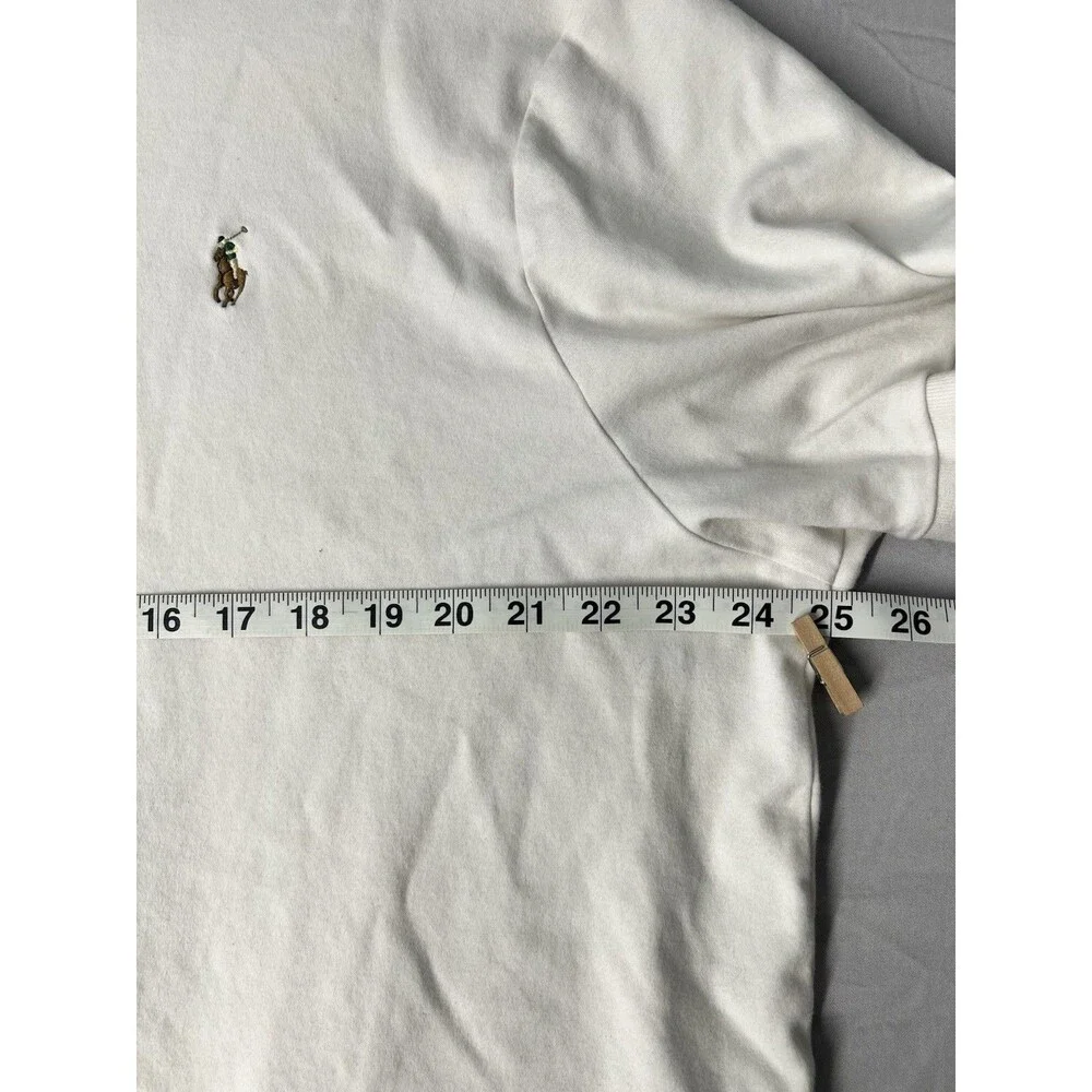 Polo Ralph Lauren Mens XXL White Short Sleeve Cotton Flesh Pony Classic Fit Y2K